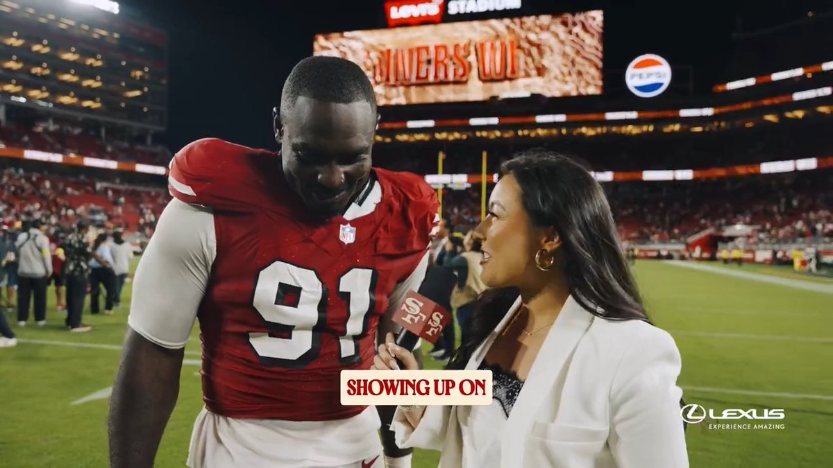 Doesn't get better than winning at Levi's on primetime 👏 Sam Okuayinonu joins our @lexus postgame interview.
