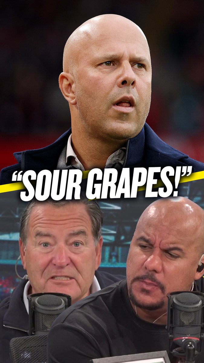 🍇 Jeff: "I was a bit shocked by Slot... it smelt a little of sour grapes!" 🤦♂️ Gabby: "Very odd, he's got that in him! He's got a bit of bitterness!" Jeff Stelling and Gabby Agbonlahor were shocked by #LFC's Slot calling #MUFC a long ball team! 😳