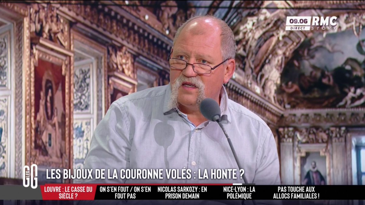 😔 Braquage du Louvre : la honte ? 🗣️ Didier Giraud : "S'ils avaient tenté de voler les bijoux de la reine d'Angleterre, ils auraient pris une balle. On vient de montrer au monde que le Louvre est gardé par des gars avec une bombe au poivre." #GGRMC