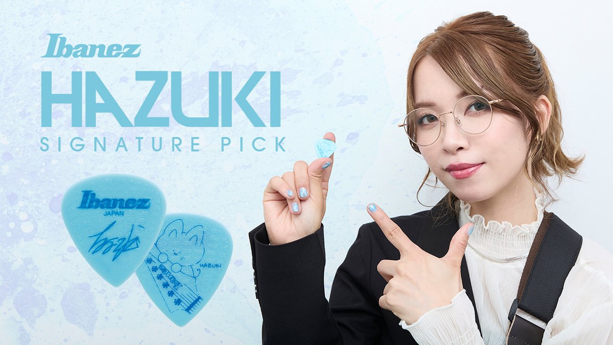 【HAZUKI シグネチャーピック "1000HZK-LT"】 HZK1を彷彿とさせるカラー、HAZUKI ( 葉月 )本人が新たに描き下ろしたイラストのNewモデル "1000HZK-LT"を発売します! ▼1000HZK-LT #NEMOPHILA NEMOPHILA #KOIAI KOIAI #ibanez #アイバニーズ