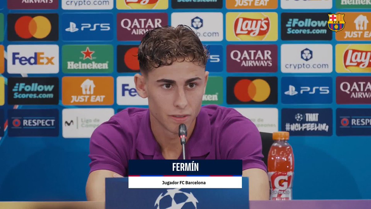 ❝ It will be a really hard game — it's the Champions League. We lost the last game against PSG, so now we have to win. ❞ Fermín on #BarçaOlympiacos