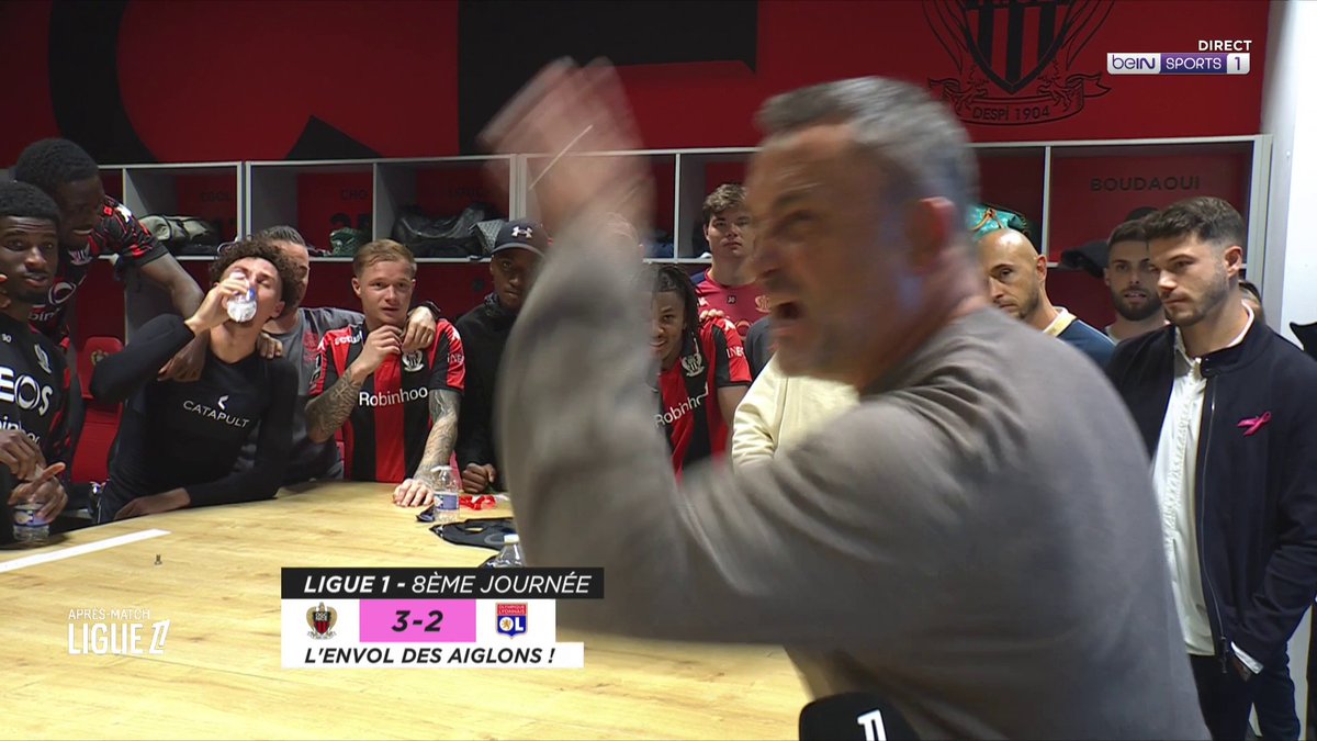 😂 La séquence géniale de Franck Haise dans le vestiaire après la victoire de Nice contre l'OL ! #beINLigue1 #OGCNOL