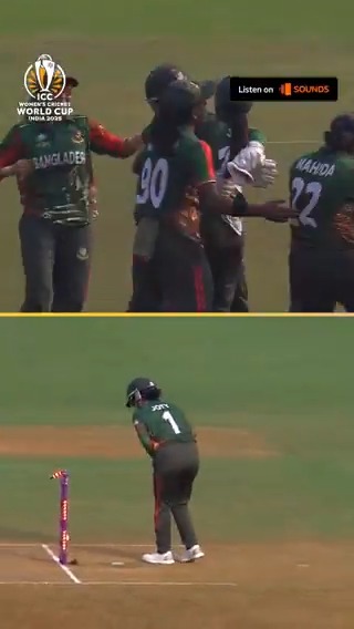 One of the most bizarre dismissals you're likely to see! 😮 #BBCCricket #CWC25 #BANvSL