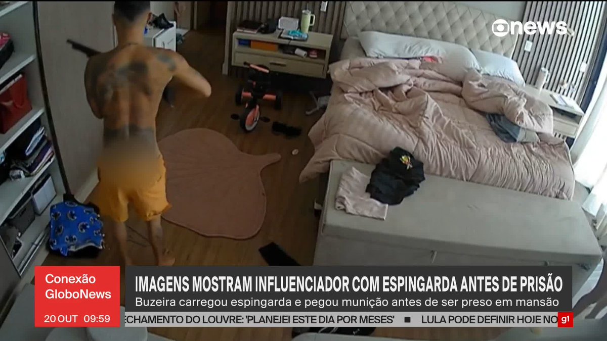 Vídeo mostra influenciador Buzeira com espingarda minutos antes de ser preso em mansão de luxo no interior de SP. #ConexãoGloboNews ➡️ Assista à #GloboNews: