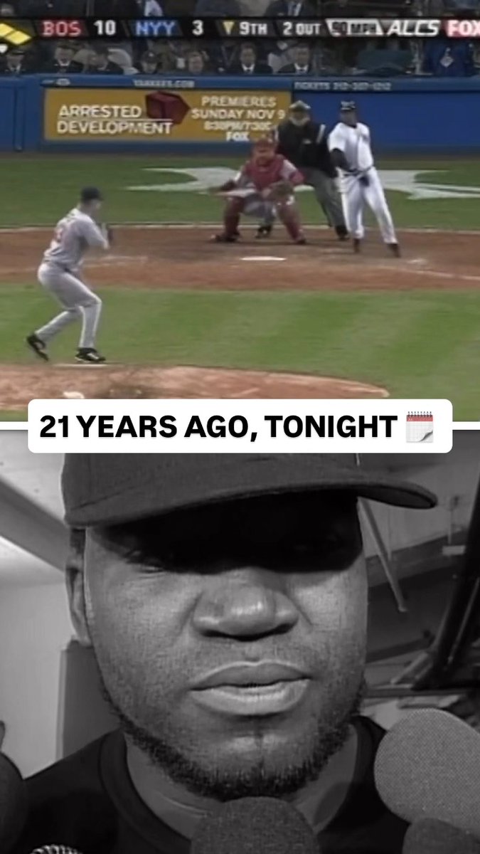 21 years ago tonight, the @redsox proved that anything is possible ❤️ STILL the only team to ever come back from being down 0-3 📖 (MLB, MLBONFOX)