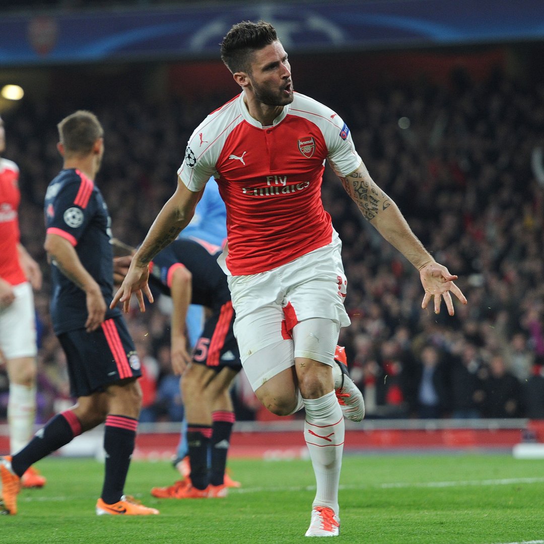 🗓️ On this day in 2015… Giroud and Ozil on the scoresheet in a hard-fought win over Bayern Munich in N5 👊