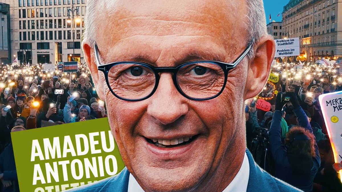 Weil Merz hat »Stadtbild« gesagt hat, wurde in Berlin die gute alte NGO-Demo aus der Kiste geholt. Zu der ganze 1800 Linke kamen. 🥲