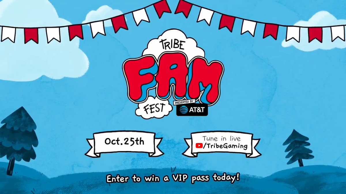 BREAKING NEWS: we're hosting the first ever TRIBE FAM FEST 🥳 Play with your favorite Creators LIVE on stream on October 25th at 9am CT, on our YouTube! WIN A VIP PASS, where you get guaranteed access to play on stream, here's how to enter: • Repost this post • Follow us Tribe Gaming • Comment on this post Winners will be chosen on Oct. 22nd, you can enter once per platform. No VIP Pass? Jump in the chat for a chance to play, good luck!