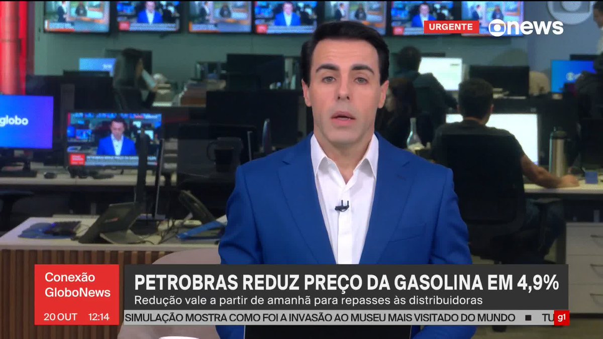 Petrobras reduz preço de gasolina para as distribuidoras em 4,9%. Dessa forma, o preço médio passará a ser de R$ 2,71 por litro, a partir desta terça-feira (21). #ConexãoGloboNews ➡ Assista à #GloboNews: