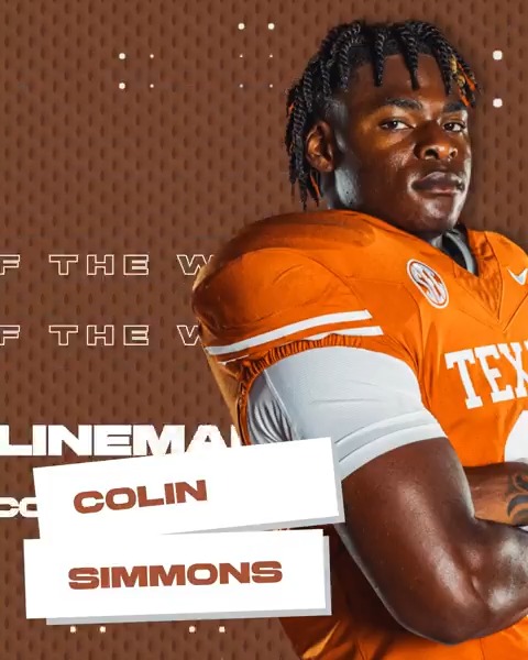 🏈 SEC Co-Defensive Lineman of the Week: WK 8 🤘 Colin Simmons Texas Football x #SECFB
