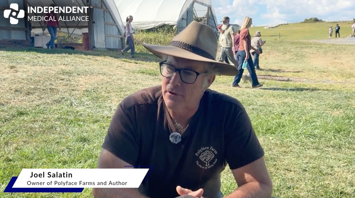 "We know enough here on the farm... that we don't walk around fearing... You go to the average farm conference, and 90% of all the conference sessions are about something to be fearful of. It never even crosses our mind. We have hundreds of thousands of animals, and we don't even have a vet bill." - Joel Salatin, owner Polyface Farm Dive deeper into this discussion on this week's IMA webinar, where Joel Salatin and Drs. Ryan Cole (Ryan Cole MD) and Brooke Miller (Brooke Miller M D) will explore the importance of farming for the future and reclaiming the integrity of our food. Wednesday, October 22 at 7pm ET. Livestream right here on X!