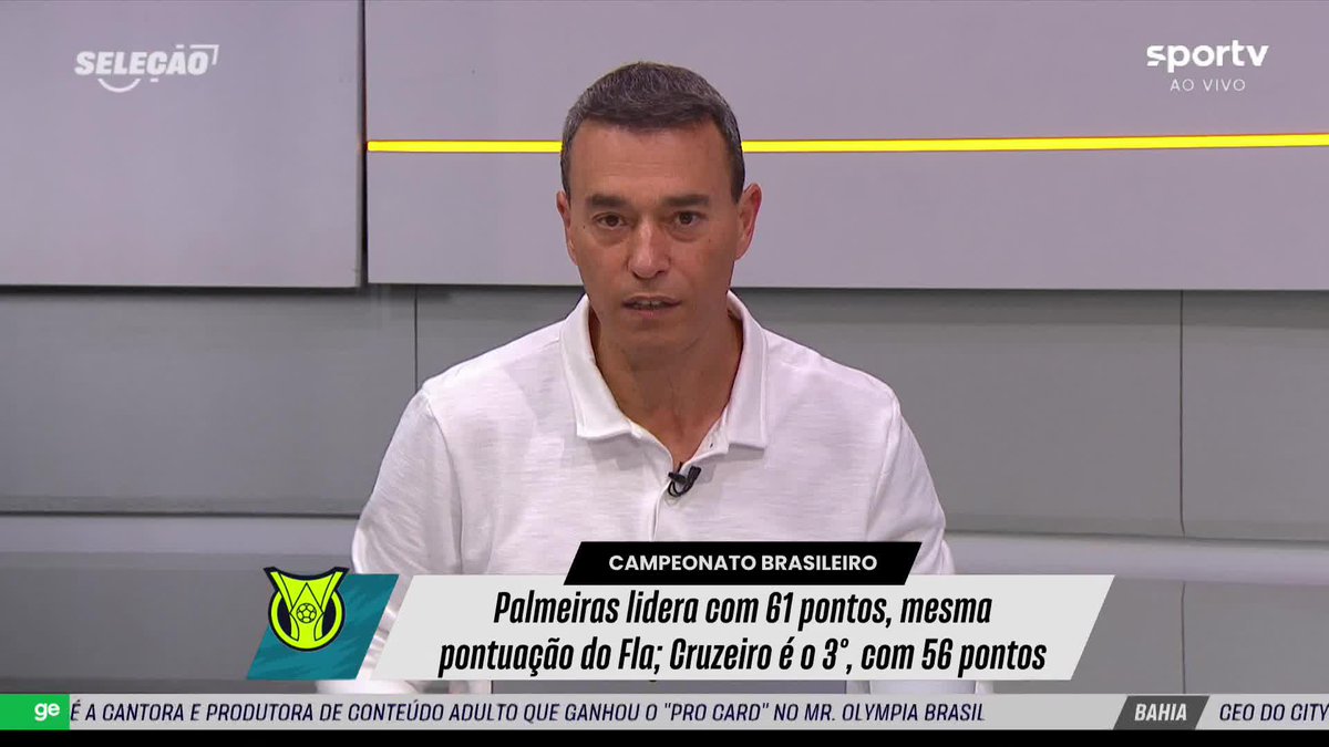 André Rizek criticando as declarações de Filipe Luís, técnico do Flamengo: “Por que o Palmeiras não pode reclamar da arbitragem? Só o Flamengo pode reclamar? De onde tiraram isso que o Palmeiras não pode reclamar da arbitragem?” 🎥 sportv | ge