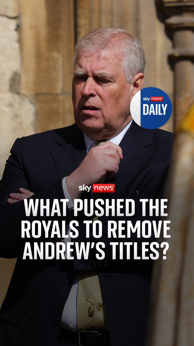 The downfall of Prince Andrew has taken another dramatic turn after he announced he was giving up some of his royal titles. On the #Daily, @SkyNewsNiall is joined by Rhiannon Mills for the latest on the long-running scandal. 🎧 Listen in full ➡️