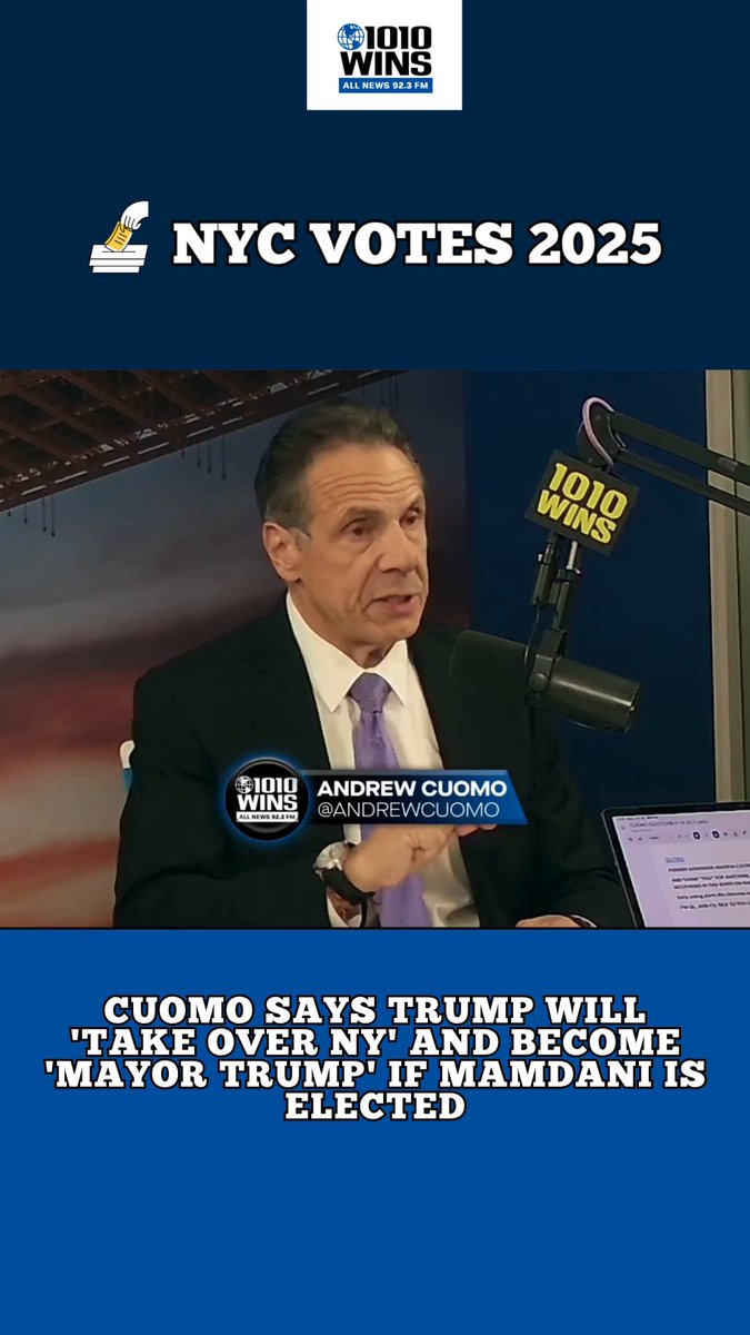 🗳️ NYC VOTES 2025 — Andrew Cuomo says Trump will 'take over NY' and become 'Mayor Trump' if Mamdani is elected 🎙️ Interview by Susan Richard