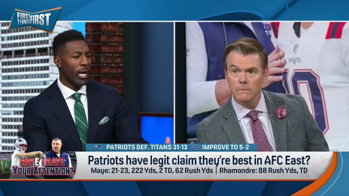.Wildes: “Greg, do you think that the Patriots have legit claim that they are actually better than the Bills?” Greg Jennings: “So, yes.” Wildes: “Thank you.”