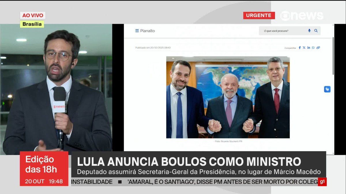 URGENTE: o Lula acabou de anunciar o Boulos como novo ministro da Secretaria-Geral da Presidência da República, no lugar de Márcio Macêdo. Grande dia!
