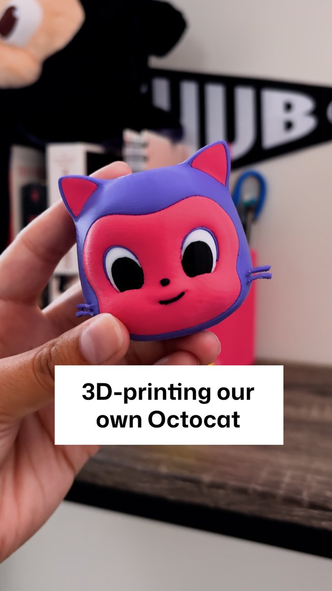 Everyone's favorite Octocat just went 3D ✨ Drop by the Makerspace at #GitHubUniverse to learn more or download Mona from to create your own at home.