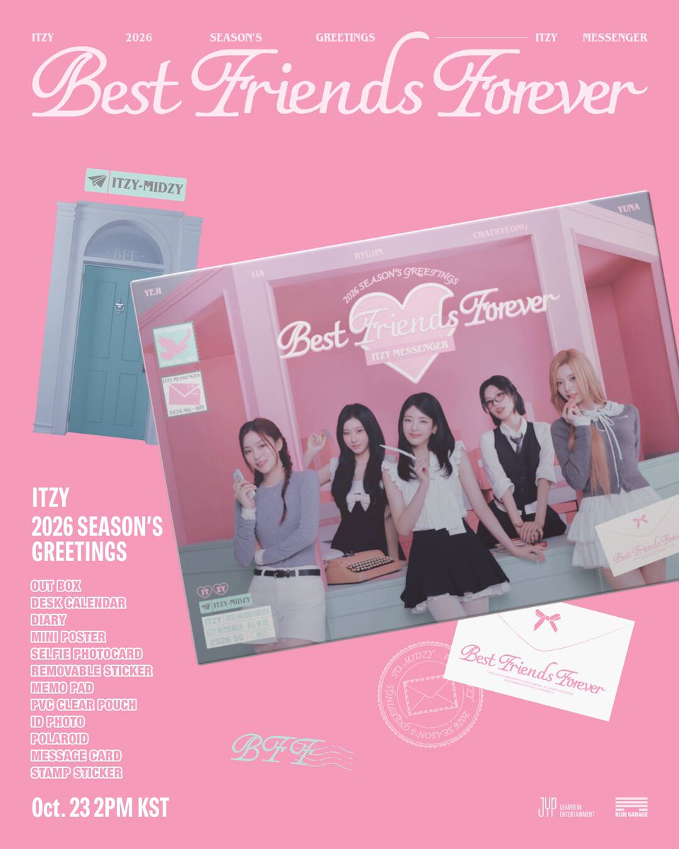 ITZY 2026 SEASON'S GREETINGS [Best Friends Forever] ITZY MESSENGER💌 COMING SOON 💝 📆 PRE-ORDER 2025.10.23 THU 14:00 - 2025.11.02 SUN 23:59 (KST) #ITZY #MIDZY ITZY #ITZY_BESTFRIENDSFOREVER #ITZY_BFF #ITZY_MESSENGER #2026SEASONSGREETINGS
