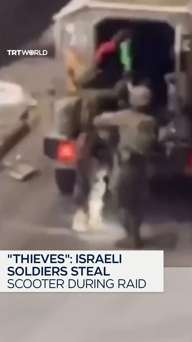 Israeli soldiers were filmed stealing an electric scooter and loading it into the back of their military vehicle during a raid in the eastern area of Nablus, in Palestine's occupied West Bank