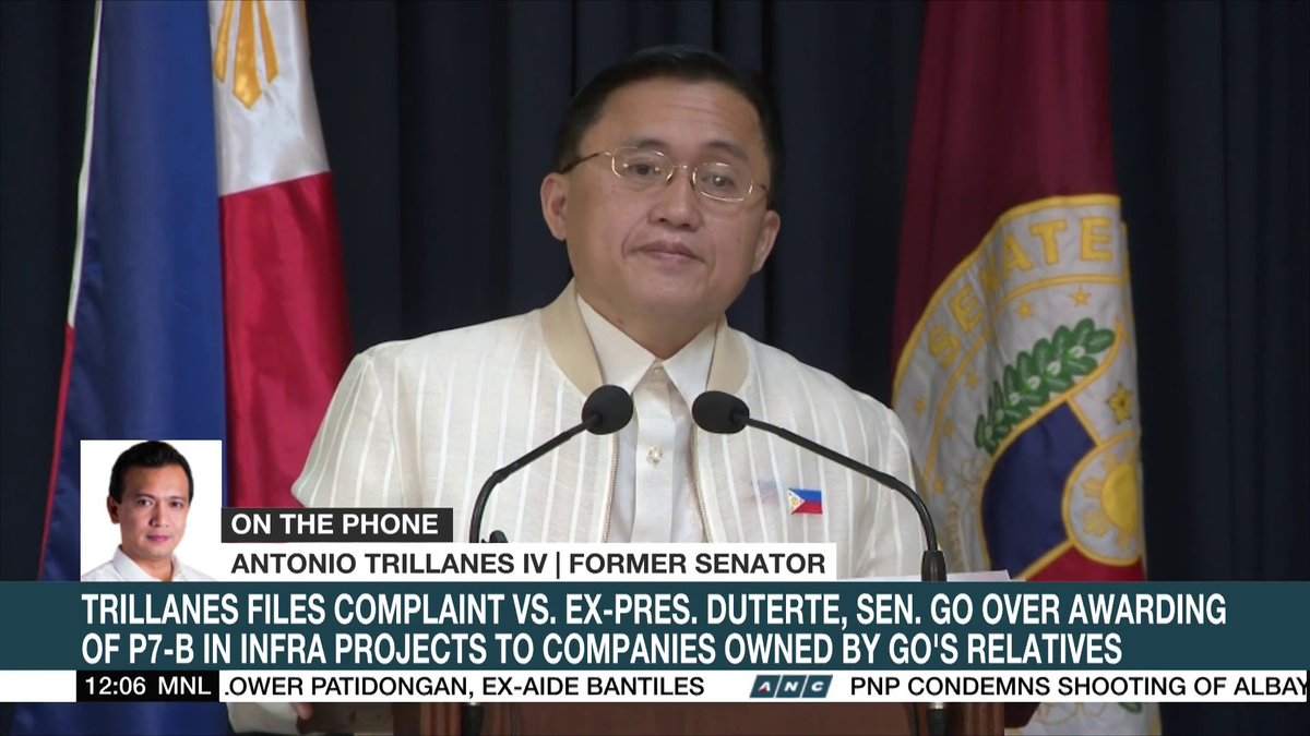 Ex-sentaor Antonio Trillanes IV claims that the company owned by Senator Bong Go's relatives are 'undercapitalized' and do not have a 'Triple A' licenses. He added that these firms, along with those owned by Curlee and Sarah Discaya, expanded significantly during the Duterte administration. #DatelinePhilippines