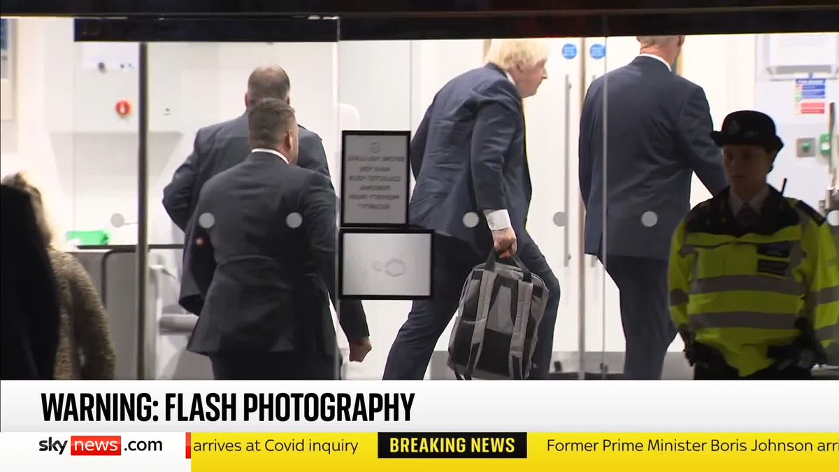 BREAKING: Former Prime Minister Boris Johnson arrives at Covid Inquiry for first time since 2023. The inquiry will investigate the pandemic's impact on children and the Johnson government's decision to close schools. Sky's Kamali Melbourne reports.