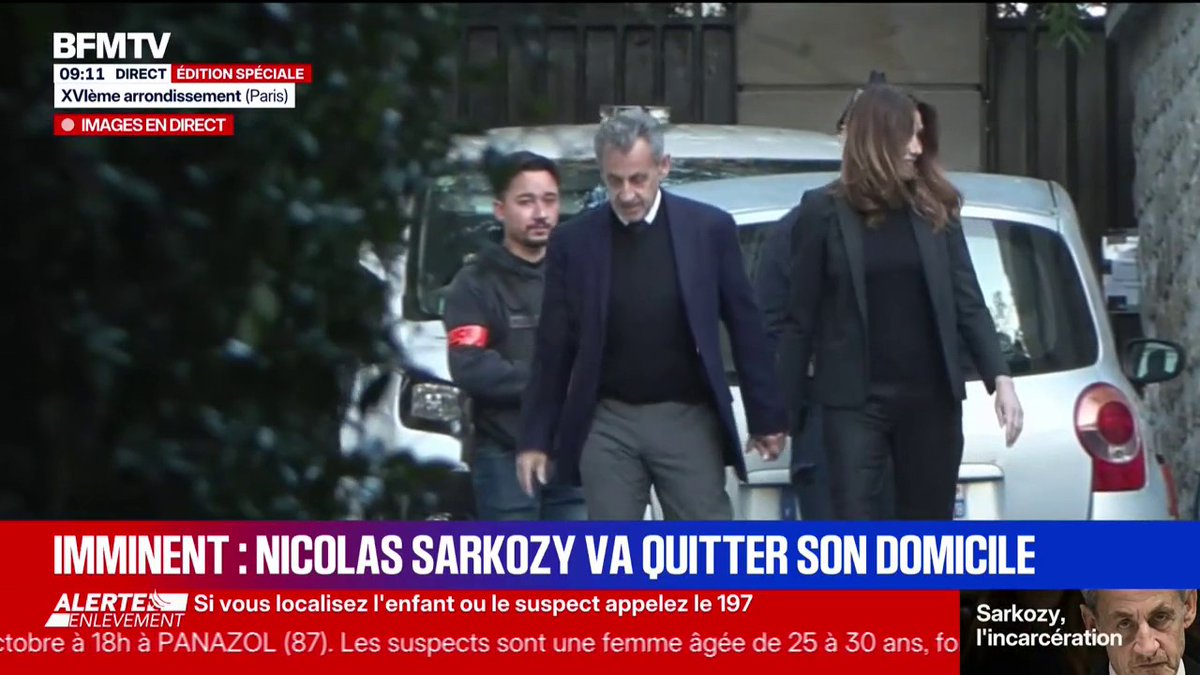 🇫🇷 FLASH | Nicolas Sarkozy EST EN ROUTE pour la PRISON de la Santé à Paris, où il sera INCARCÉRÉ dans les prochaines minutes.
