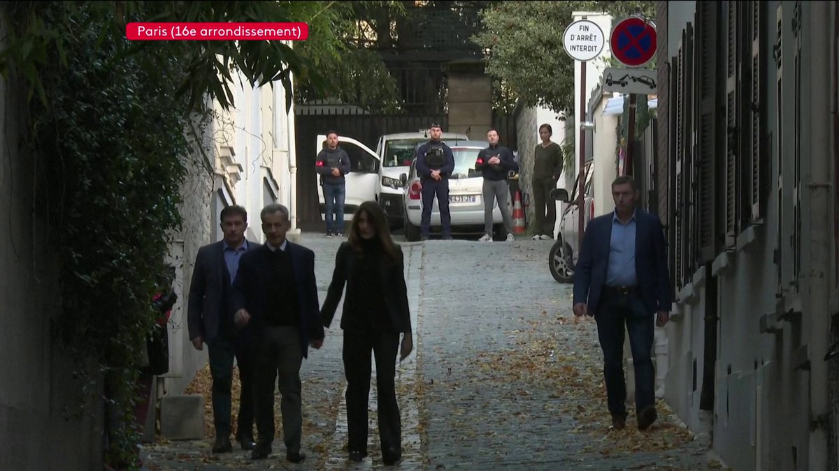 🔴 L'ancien président Nicolas Sarkozy quitte son domicile pour se rendre à la prison de la Santé. #canal16