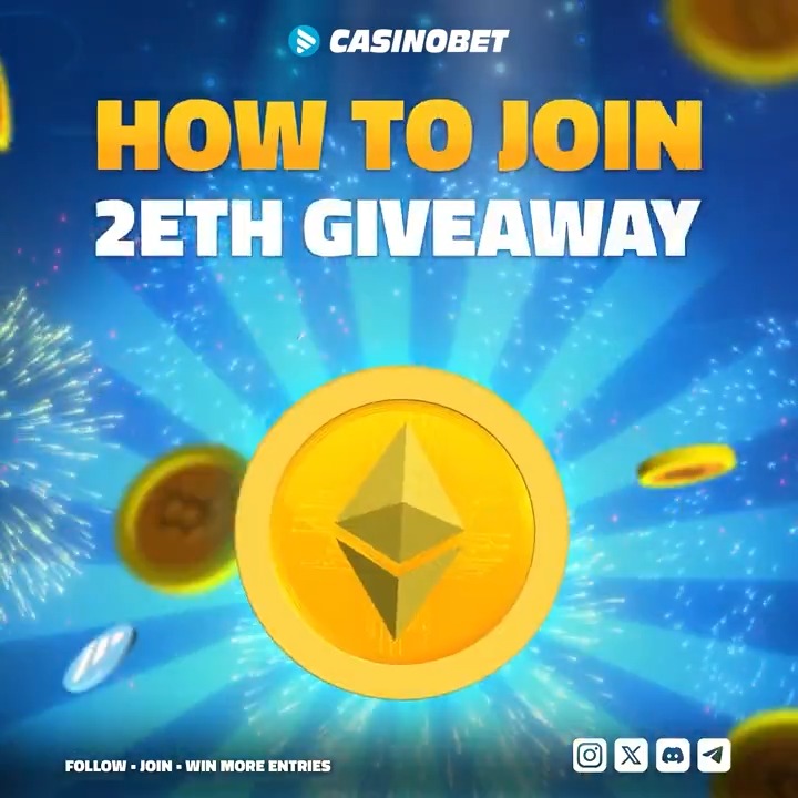 🚨 2 ETH GIVEAWAY! 🚨 10 winners 🎯 1 ETH top prize 💰 🎥 Live draw on Kick (Google RNG = 100% fair) 1️⃣ Deposit $50 + wager $1K = entries 2️⃣ Follow + join socials 3️⃣ Submit form 👉 Promo 🔗 Form 🔗