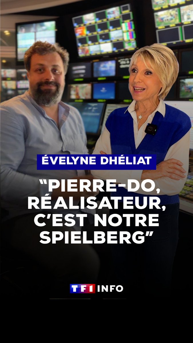 📺 Ils travaillent à la télé mais on ne les y voit pas forcément... 🗣️ "C'est notre Spielberg, en fait !" 👇 Evelyne Dhéliat présente Pierre-Dominique Trioulaire, réalisateur à la Direction artistique de l'Info de TF1