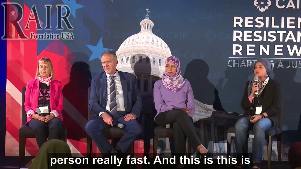 🚨 BAN CAIR NOW - Tax-Exempt and Untouched! CAIR CELEBRATES OPERATIVES HARASSING & OBSTRUCTING ICE At a 501(c)(3)–hosted CAIR event in Washington, D.C., panelists openly celebrated interfering with federal enforcement and taught activists how to agitate, confront, and “chase away” ICE agents. On stage: Zahra Billoo — CAIR-SF Bay Area (501c3) Asma Elhuni — Progressive Coalition of NH Miko Peled — Author/activist CAIR projected a video of Asma Elhuni physically approaching ICE agents, yelling at them, warning illegal aliens to hide, and telling them not to open doors. She bragged on stage that Ice was “chased away” seven times in one region — and that her job is to be the “first one” to confront and escalate so the crowd follows. She openly celebrated: “We have faced off ICE and chased them away seven times… it works when we come out together.” They then taught the audience how to agitate the public emotionally — in their words — to create confrontation and mobilize bodies against law enforcement. Then Zahra Billoo added that at the border, she planned in advance to get arrested during a coordinated action: “I went to the border planning to get arrested… I even had the bail money ready…” This was not a slip — this was strategy training from a stage run by a tax-exempt organization. And if that was not enough, they openly explained the method: “Agitation means getting people in their feelings… you want them to feel the pain… then give them something to do.” Translation: manufacture emotional outrage, weaponize it against U.S. agencies, and then deploy it into action. This is what CAIR is doing — not privately — on camera, from a 501c3 platform, in Washington. The federal government knows — and does nothing.
