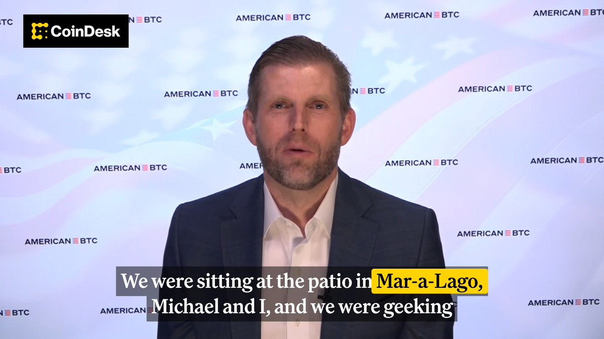 🗣️”Sell your liver and kidney and buy Bitcoin.” Eric Trump shares some advice that Michael Saylor has given about buying Bitcoin. Thank you to Midnight 🤝 for being a sponsor of the CoinDesk Media Network.