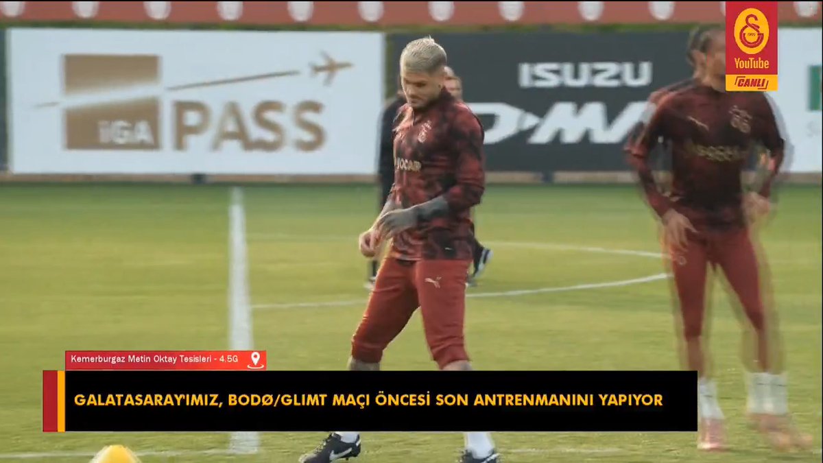 Bodo/Glimt maçı öncesi son idmanda Mauro Icardi.