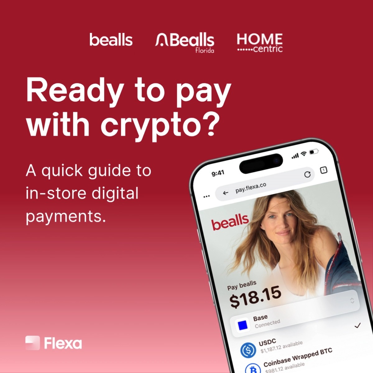 Ready to see how easy it is to spend crypto at Bealls Inc., Bealls Florida, or Home Centric 1. Tell your cashier you want to pay with crypto and scan the QR code. 2. Choose your favorite crypto wallet app and asset. 3. Confirm and walk out with your purchase 🛍️. Easy as that! We can’t wait for you to try.