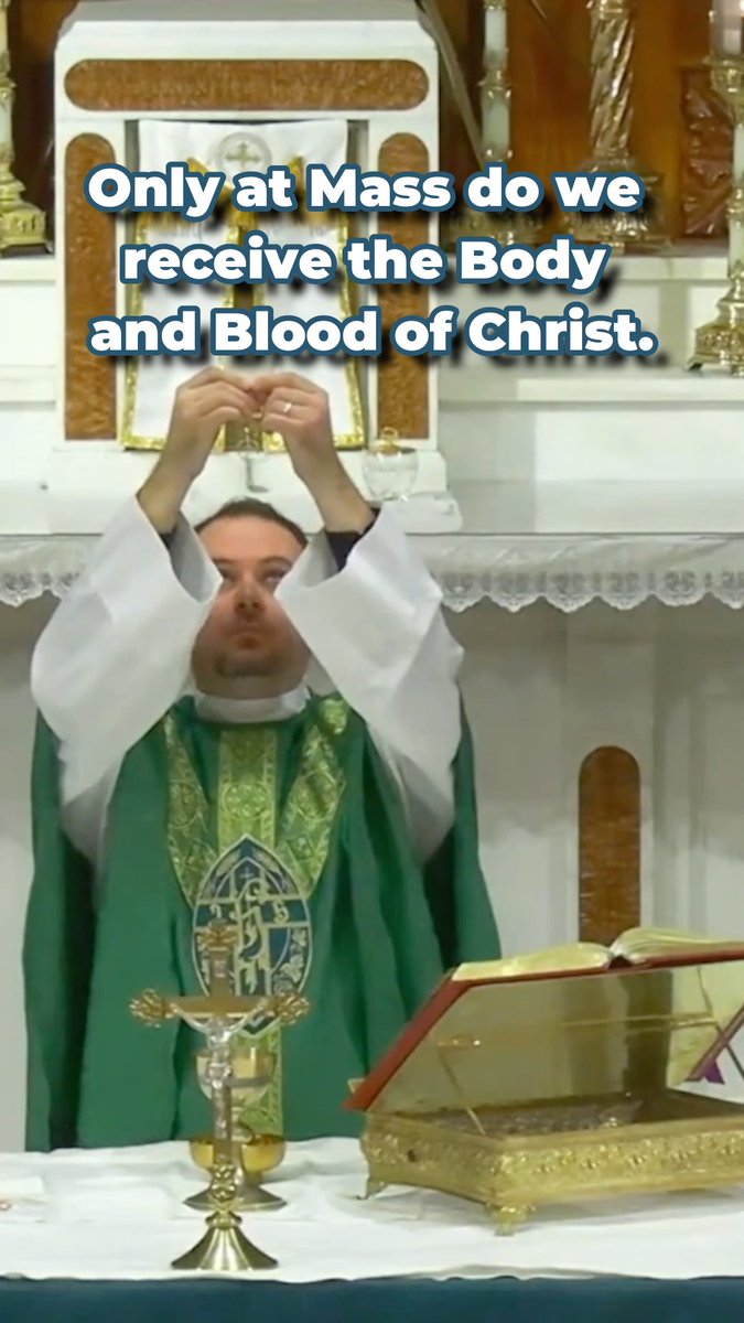 Only at Mass do we receive the actual Body and Blood of Christ! This is what makes Catholic Mass different than any form of Protestant "worship".