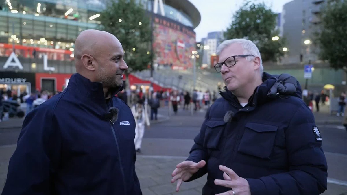 "it's a real test for Arsenal, I don't think it will be a goal-fest!" John Cross looks ahead to Arsenal's Champions League match against Atletico Madrid with Dharmesh Sheth 👀