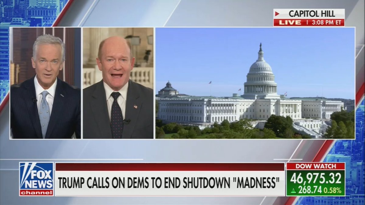 Sen. Coons: It's pretty striking that the House of Representatives hasn't come to work for weeks. Trump ran on lowering our costs and making Americans healthier again. And what's going to happen to millions of Americans is that their health insurance rates will go up dramatically.