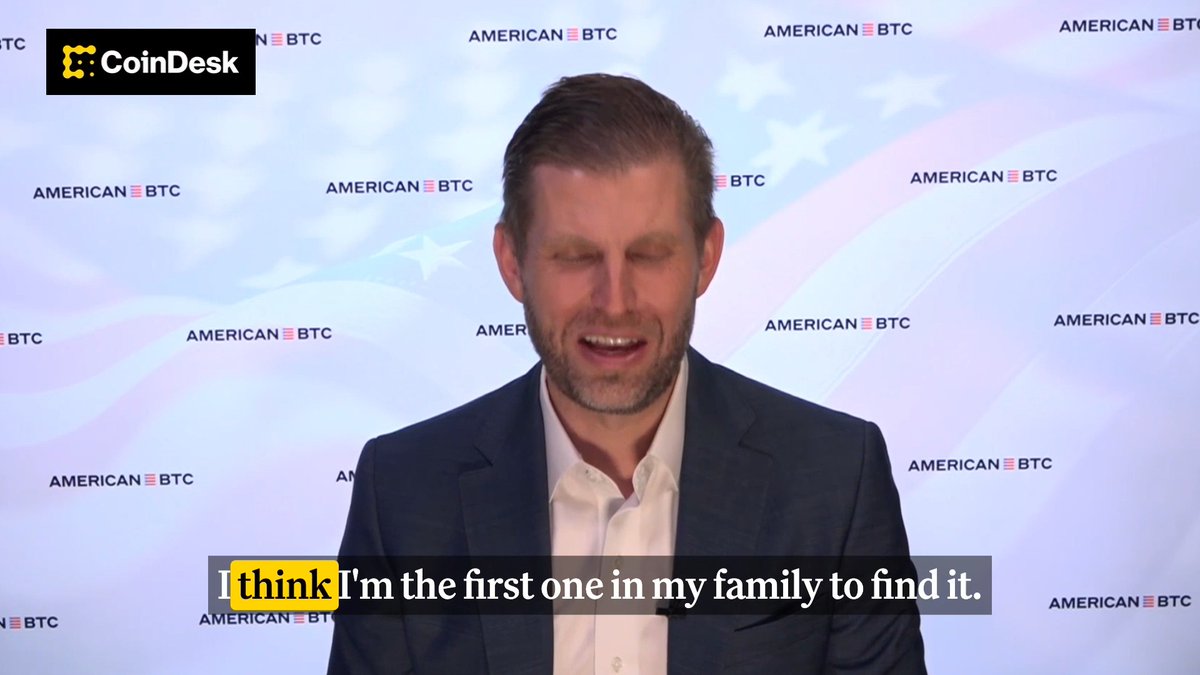 🇺🇸 LATEST: Eric Trump claims his brother Barron Trump "loves crypto."