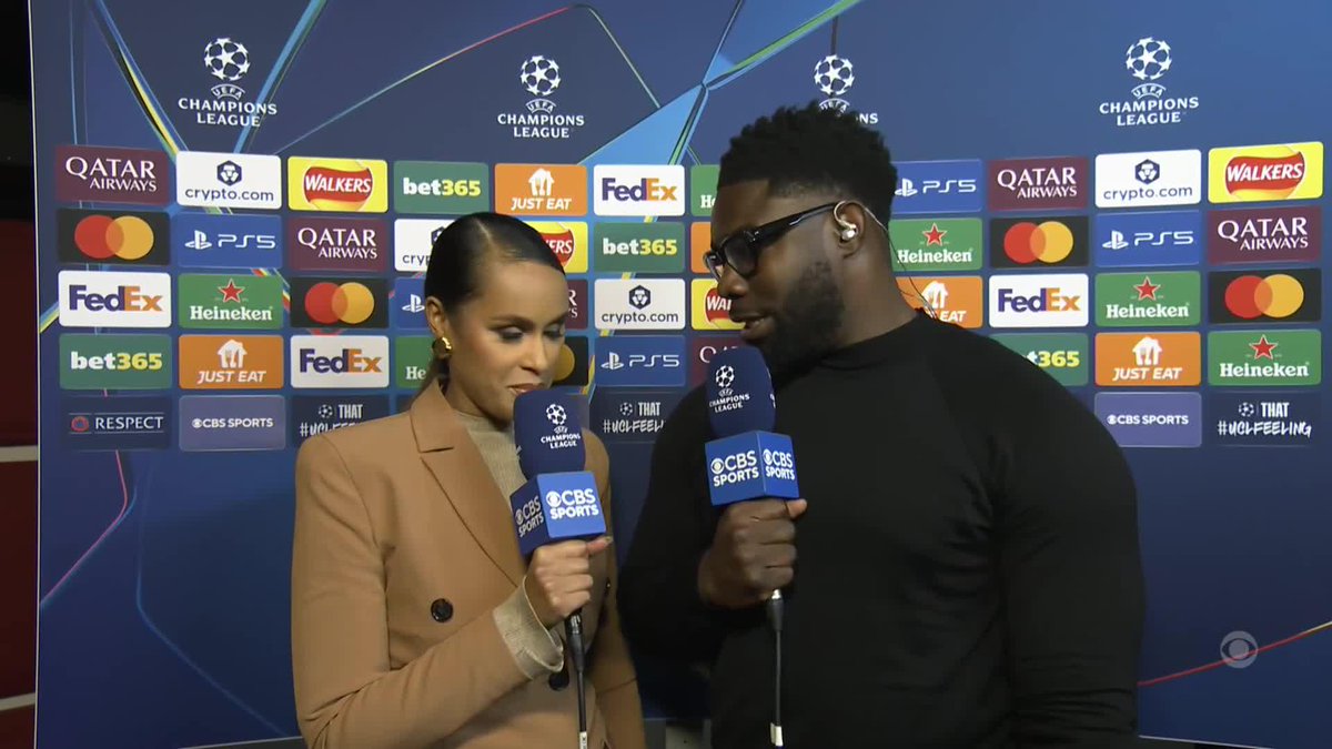 Anything but boring 😮‍💨 The #UCLToday crew check back in with Micah Richards after he predicted a boring game between Arsenal and Atlético 😅