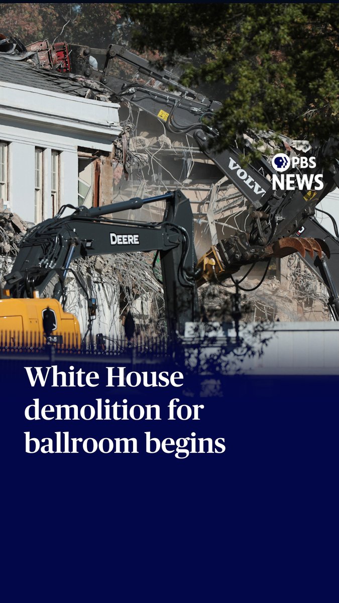 Demolition at the White House began Monday to make way for President Donald Trump’s 90,000-square-foot ballroom. Pictures and videos showed an excavator working its way through the East Wing. The East Wing of the White House has historically housed the offices of the first ladies. The administration said the estimated $250 million project will be funded by Trump and other private donors and serve as the “state ballroom” to expand the building’s hosting capacity. Trump posted on social media Monday saying, “I am pleased to announce that ground has been broken on the White House grounds to build the new, big, beautiful White House Ballroom,” … “Completely separate from the White House itself, the East Wing is being fully modernized as part of this process, and will be more beautiful than ever when it is complete!”