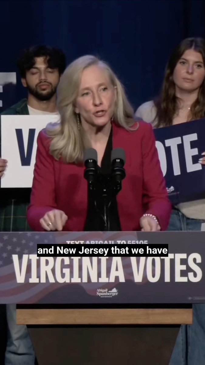 .Abigail Spanberger: “We know the stakes of this election, and we know what we are for. We are for a governor focused relentlessly on lowering costs in housing, health care, and energy.” 👏