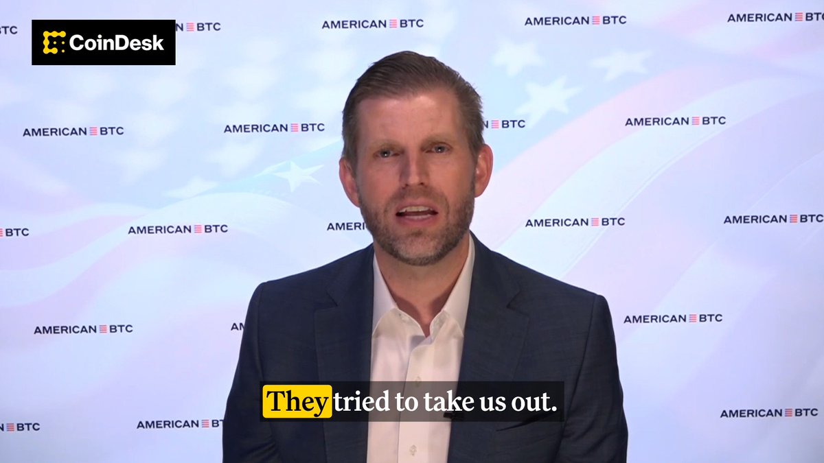 🏦Eric Trump on taking on the big banks: “They tried to take us out... now in turn, we won that battle. The battle I'd like to win against the big banks is I'd like to see them gone in such a big way. I would like to see them totally irrelevant.”