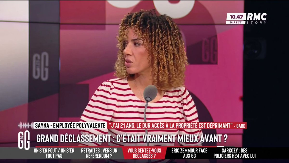 📉 C’était vraiment mieux avant ? 📞 Sayna, employée polyvalente, 21 ans : "Je vis moins bien que mes parents. Je suis toute seule, sans enfant, je gagne 1.800€ et impossible d'acheter. Je ne peux pas profiter, je ne peux pas partir en vacances." #GGRMC