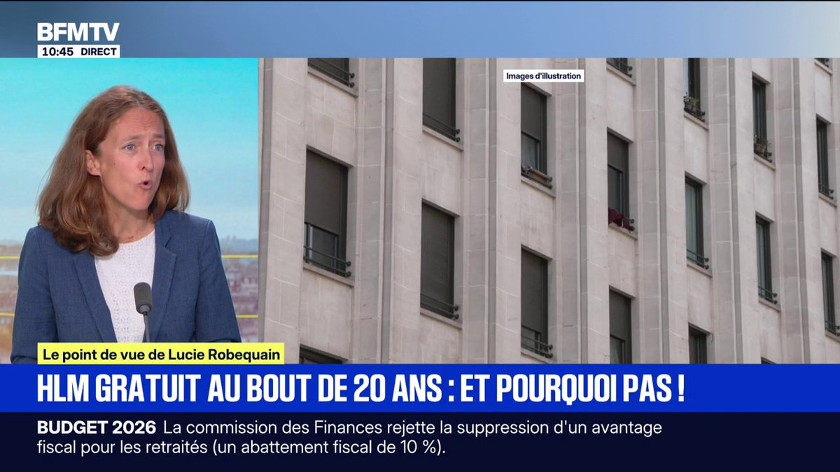 "Pourquoi pas?": un amendement propose de remettre à titre gratuit les HLM à leurs locataires après 20 ans d'occupation sous certaines conditions ➡️Le point de vue de Lucie Robequain