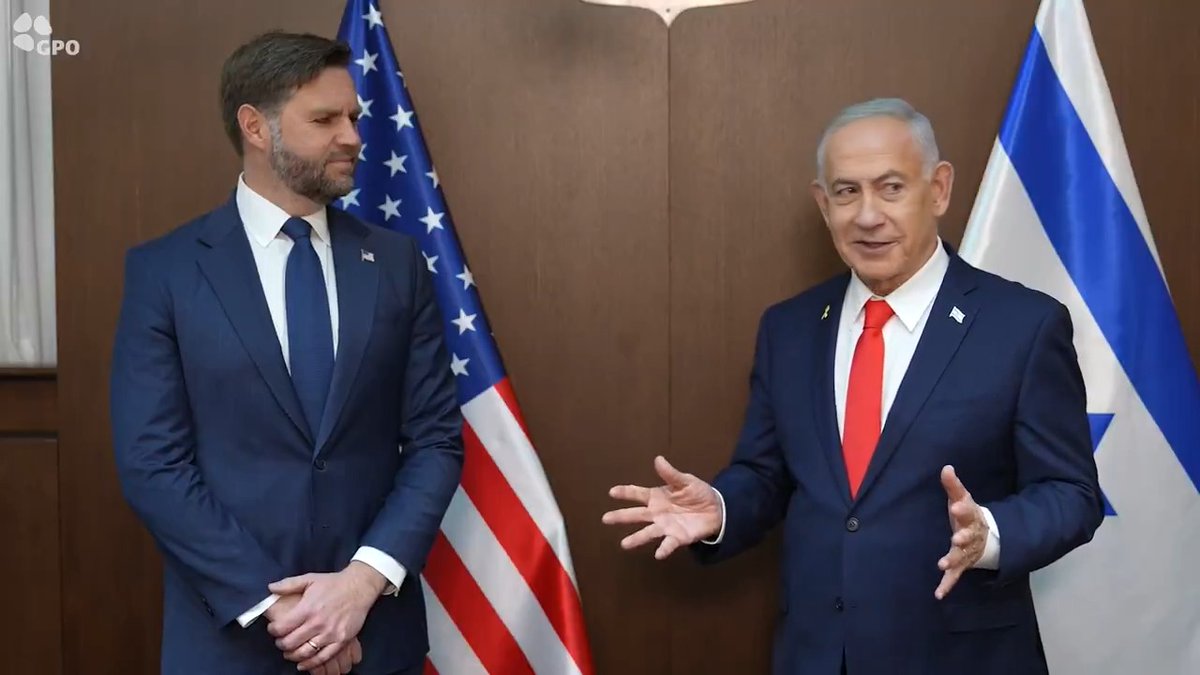 Prime Minister Benjamin Netanyahu: "A few days ago we had a historic visit by President Donald J. Trump, that will be etched in the annals of our nation's history. We're fortunate today to have a visit by the Vice President JD Vance JD Vance. Full remarks >>