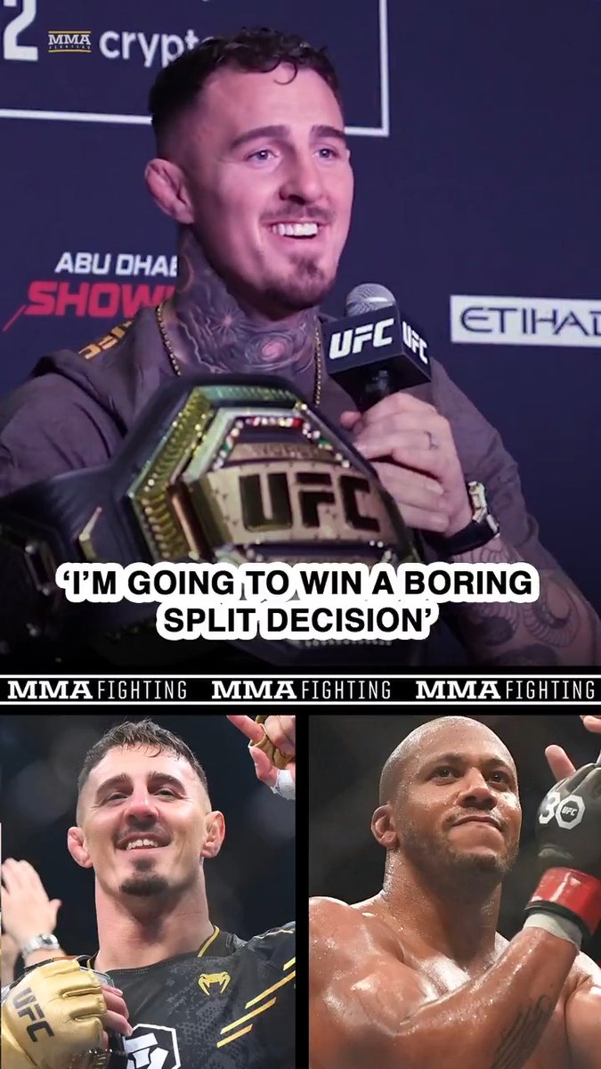 Tom Aspinall knows exactly how he'll beat Ciryl Gane at #UFC321: "We're going for a five-round split decision with just jabs. Jabbing your way to a win, and the crowd will be booing after a couple of minutes."