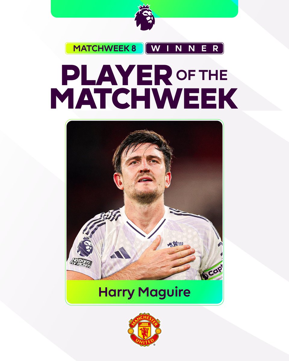 Introducing your Player of the Matchweek… 👏 Manchester United’s Harry Maguire 👏