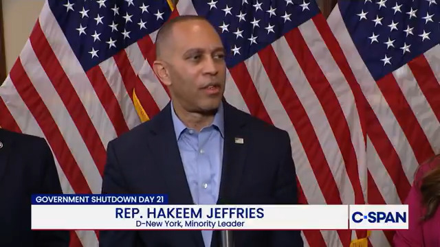 Rep. Hakeem Jeffries: "I think the reckless and irresponsible pardons of hundreds of violent felons on January 6th has consequences... There are consequences to that, beyond me..."