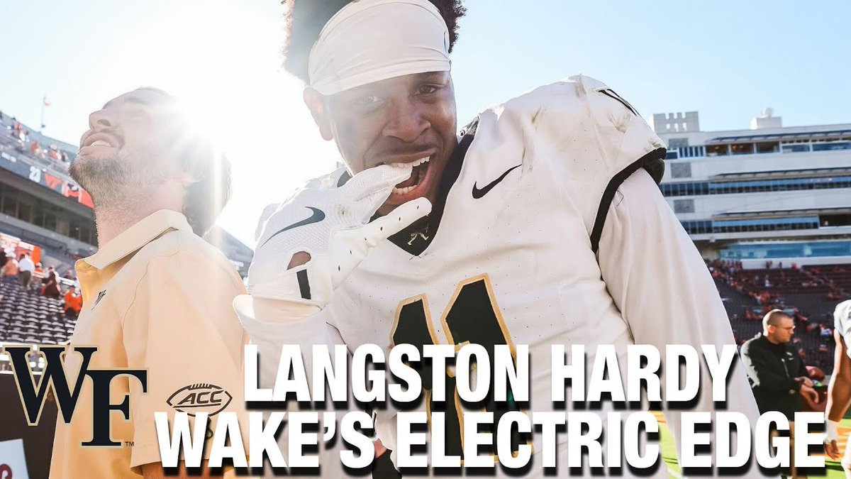 LIKE FATHER, LIKE SON 💪 Wake Forest’s Langston Hardy is living up to the name — the son of former Pro Bowl linebacker Kevin Hardy is making his own mark in the ACC. 🔹 4.5 sacks (2nd ACC) 🔹 7.0 tackles for loss (T-4th ACC) Wake Forest Football | Wake Forest Demon Deacons | #GoDeacs