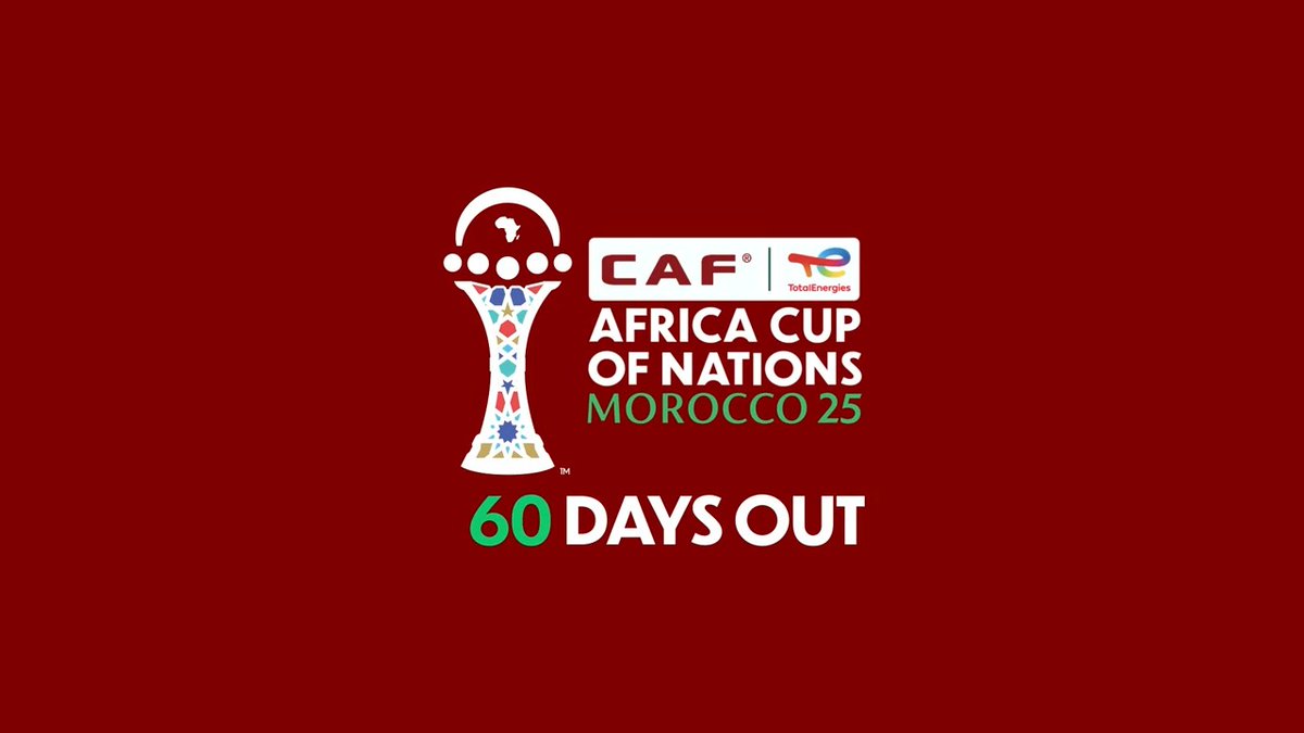 All roads lead to Morocco. 🇲🇦 From Africa. For Africa. 60 days to a tournament like no other. The #TotalEnergiesAFCON2025 🌍