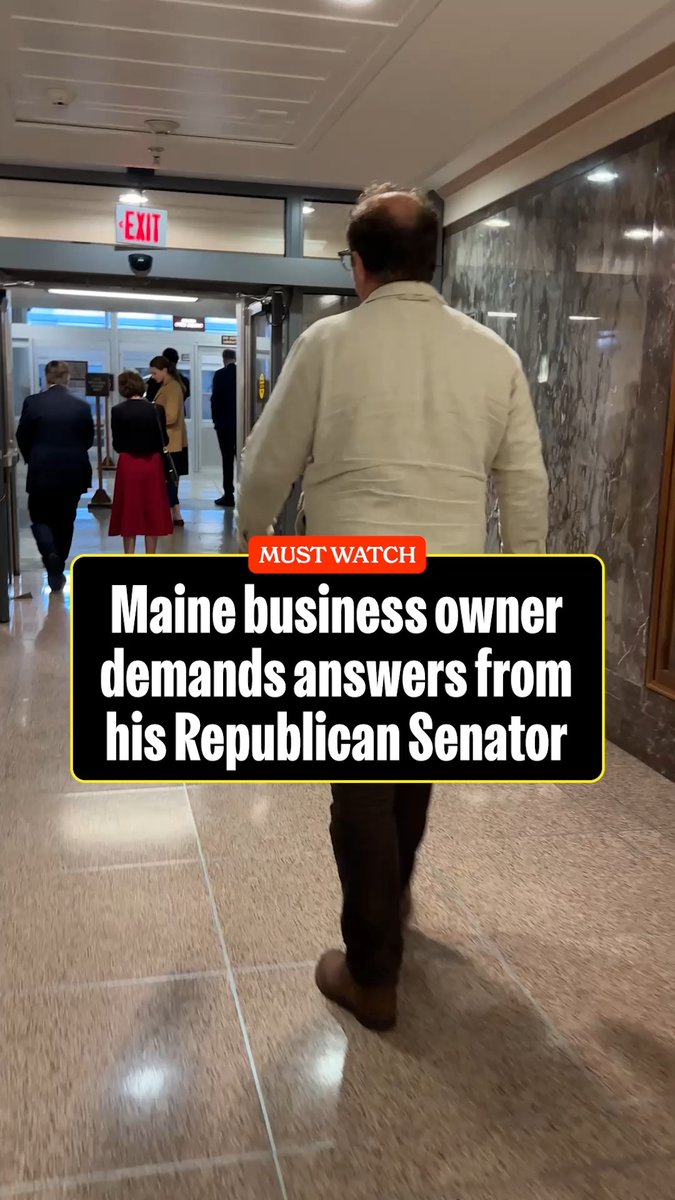 MUST WATCH: Sen. Susan Collins walks away to avoid one of her own constituents—a small business owner from Maine demanding answers on affordable health care.